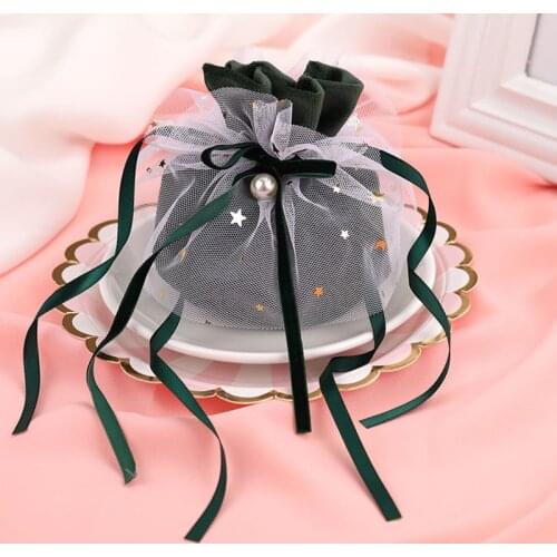 Luxury Gift Box Packaging Dutch Velvet Bag Christmas Favors Candy Boxes Chocolate Gift Bag , Wedding Party Anniversary 5pcs