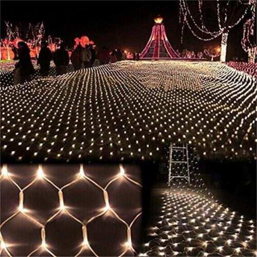 LED Net Christmas Lights 3Mx2M 204LEDS AC110V/220V Led Mesh led Net Lights Garland Lights Waterproof For Xmas New year Holiday
