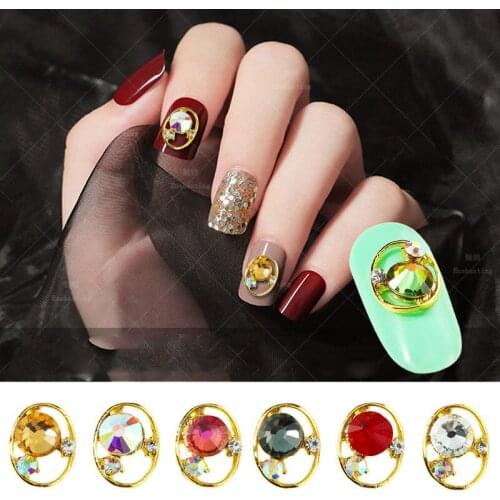 Nail Decorations Japanese Alloy Retro Diamond Jewelry Crystal Rhi Oval Droplet Cut Surface Drill Metal Edge Pearl Nail art Drill