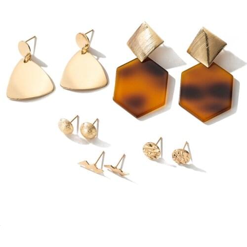 Vintage Geometric Earrings 2020 Lightning Earrings for Women Girl BOHO Acrylic Drop Earrings Brincos Fashion Tortoise New Jewelr
