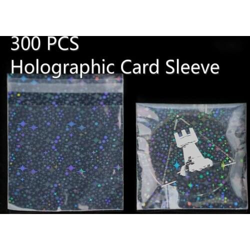 300pcs Little Star Laser Flashing Card Sleeves Toploader For YGO Trading Shield Protector Holographic Foil Protective Cover