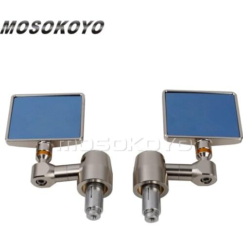 1 Pair 7/8" 22mm Universal Motorcycle Aluminum Rear View Handle Bar End Rearview Mirrors Side Convex Mirrors Chopper Street Bike