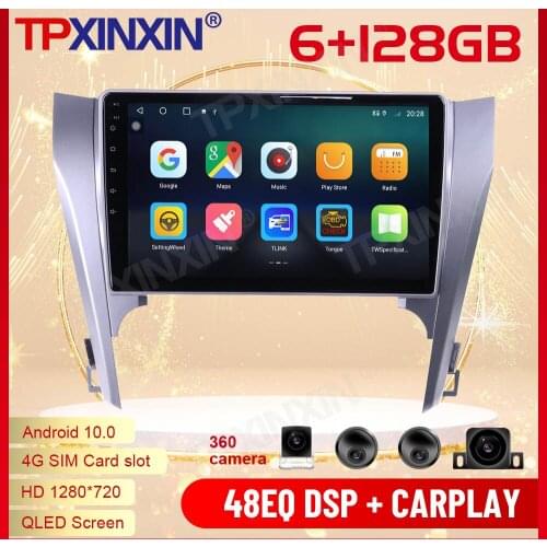 2 Din Carplay Android Radio Receiver Multimedia Stereo For Toyota Camry 2012 2013 2014 2015 GPS Navigation BT Recorder Head Unit