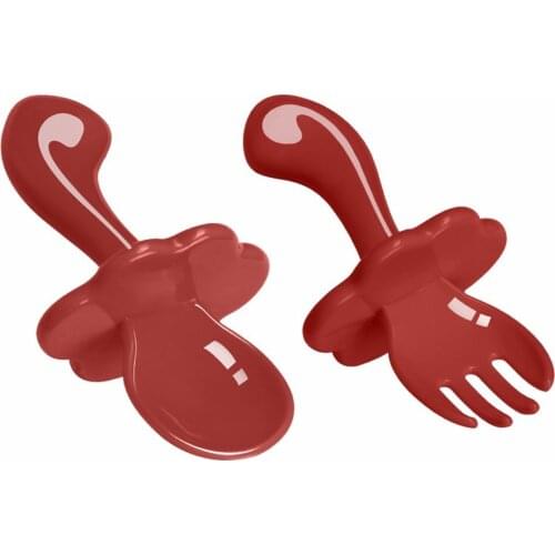 2Pcs Bendable Baby Feeding Spoon Fork Set Toddler Infant Food Learning Tableware Flatware Silicone Kids Cutlery