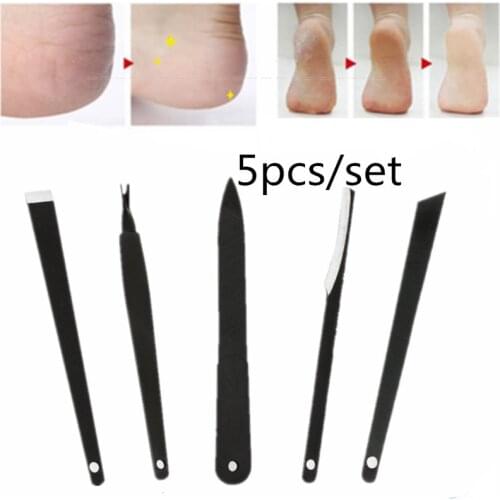 5pcs/set Beauty Tools Scraper Dead Leather Fork Nail File Bevel Knife Flat Knife 2 In 1 Pedicure Manicure Tools Set