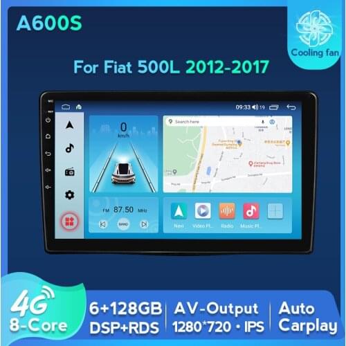 6GB+128GB IPS 2Din Car Auto Radio Player For Fiat 500L 2012 2013 2014 2015 2016 2017 GPS Navigation SWC Wireless Carplay