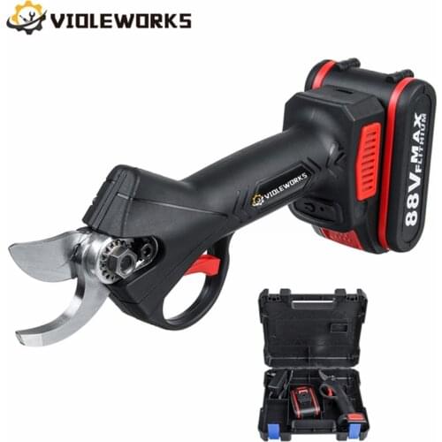 88V 9000mAh Cordless Pruner Lithium-ion Pruning Shear Fruit Tree Bonsai Pruning Electric Tree Branches Cutter Landscaping W/Box