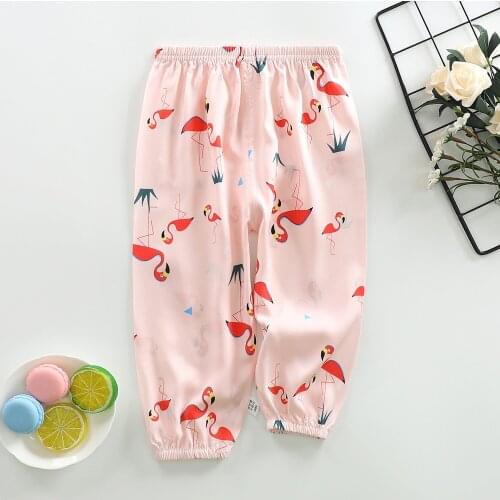 2021 Fashion Brand Summer Anti-mosquito Pants Kids Thin Breathable Trousers Girl Harem Pants Print Cartoon Pants For Girl