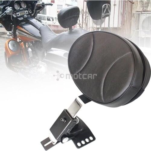 Black Motorcycle Plug In Driver Rider Seat Adjustable Backrest Kit For Harley Touring Electra Road Street Glide Road King 97-19