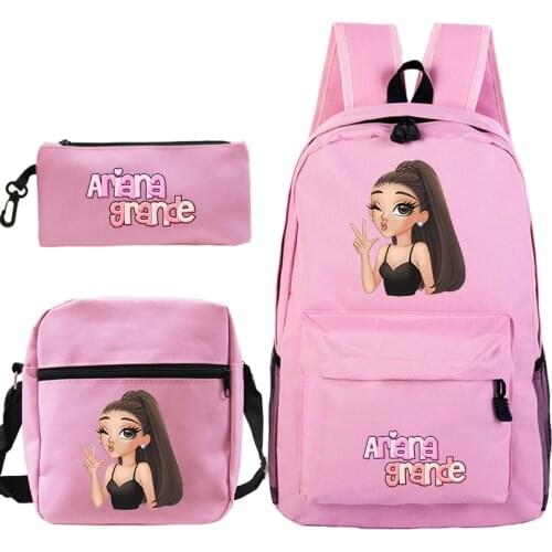Ariana Grande Backpack Travel Mochila Laptop Bagpack teens School Bags 3 PCS/set Backpack for girls Women Casual Rucksack