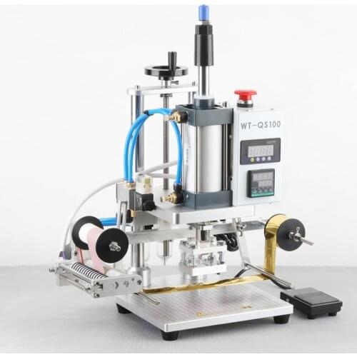 Pneumatic Hot Foil Stamping Machine Leather Stamp Emboss Press Tool Logo Custom Digital PVC Card Book Paper Heat Press Machine