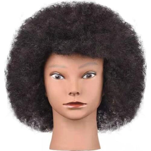 Kalyx Mannequin Head African American with 100% Human Hair Cosmetology Afro Hair Manikin Head for Practice Styling Braiding