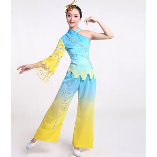 Headwear Chinese Folk Dance Costume Wome Modern Chinese Yangko Dancing Costumes Female Fan Dance Clothing Oriental Costumes 89