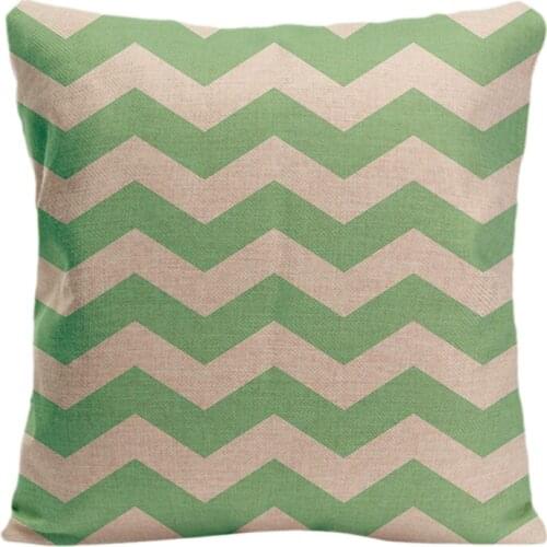 Cotton Linen Green And White Wave Stripes Throw Pillow Case Decorative Pillowcase Customize Gift By Lvsure For Car