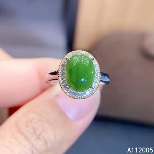 KJJEAXCMY fine jewelry 925 sterling silver inlaid natural gemstone Jasper new Female ring elegant Support Detection