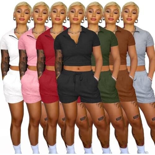 Chiclover Summer Tracksuit Wholesale Items Women Sporty Two Piece Set Zipper Sweatshirts and Gym Shorts Joggers Streetwear Sets
