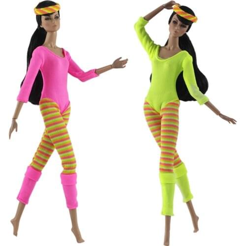Fashion Sport Yoga Clothes For Barbie Doll Outfits Jumpsuit For Barbie Dolls 1/6 Dollhouse Accessories Christmas Gift Kid Toys