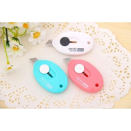Fashion Candy Color Mini Oval Alloy Steel Utility Knife Students' Paper Envelope Art Knife DIY Tool