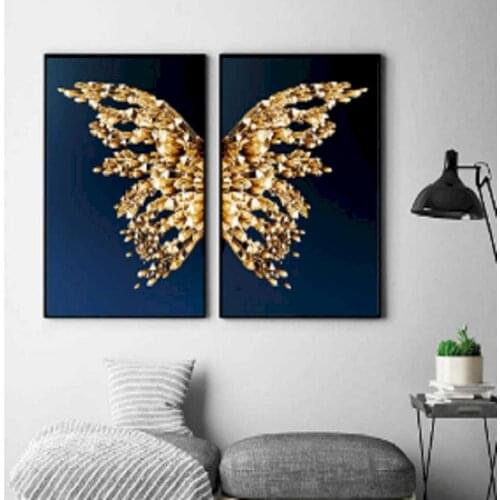 GATYZTORY DIY Painting By Numbers Golden wings HandPainted Oil Painting Drawing On Canvas Kill Time Unique Gift Home Decoration