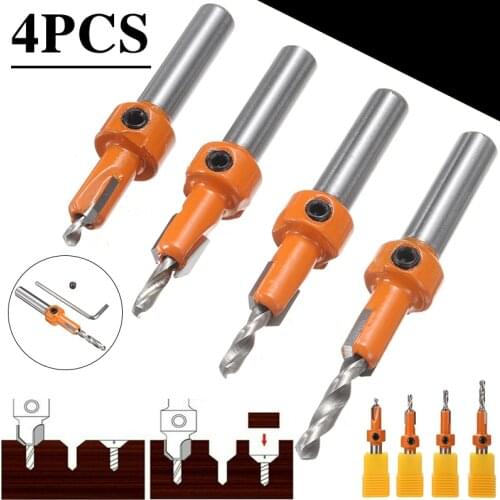 5pcs Hex Shank Countersink Drills Bit Set Woodworking Pilot Screw Holes Tools Hole Cutter Core Drill Bit Set