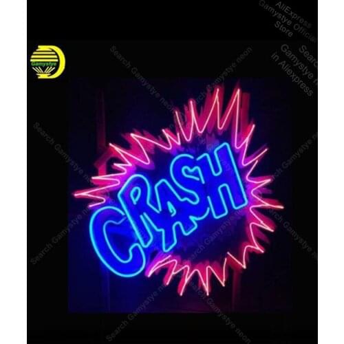 Neon Sign for Crash Neon Bulb handcraft Beer bar signglass real Glass Neon Skull Sign outdoor lighting store Neon Window Lights