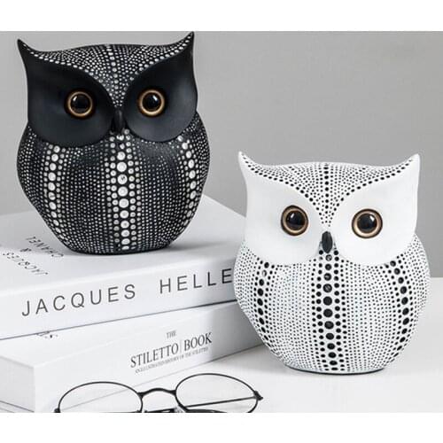 Nordic Modern Minimalist Owl Decorative Ornaments Creative Home Accessories Art Soft Resin Crafts Desktop Ornaments 14*8*16cm