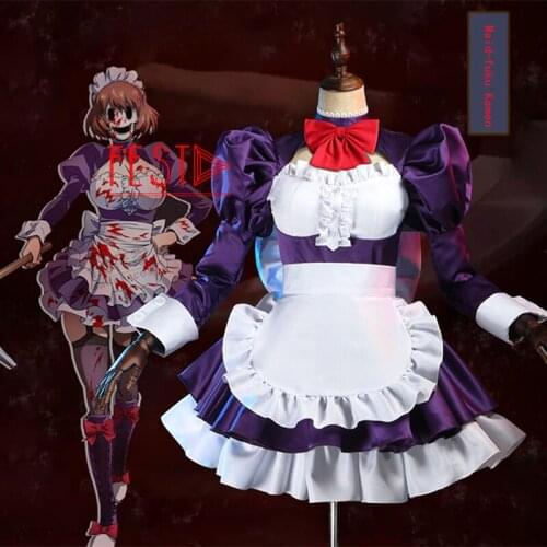 New Styles JP Anime High-Rise Invasion Maid-fuku Kamen Cosplay Costume Maid Outfit Servant Suit Face Prop Party Girls Cosplay