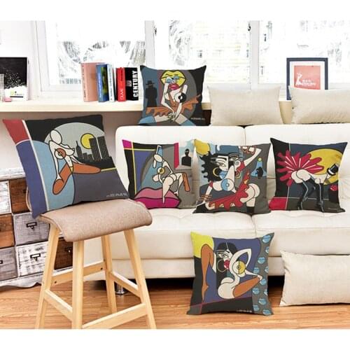 Adult Pop Art Cushion Home Decor 45*45cm Throw Pillow for Sofa Car Chair Abstract Sexy Pillowcase Linen Cojines almofada
