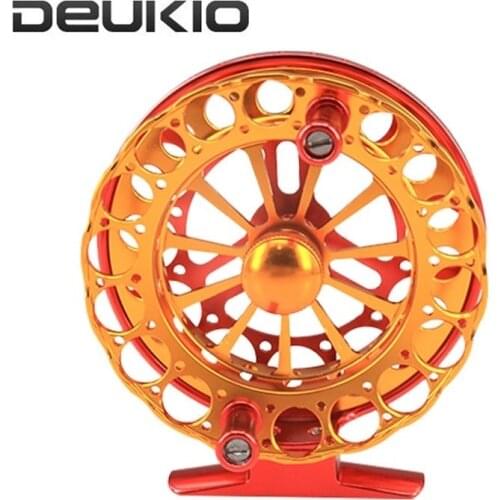 DEUKIO Fly Fishing Reel Portable Flies Front Line Wheel Mini CNC Process 2BB 1:1 Gear Ratio Flywheel Freshwater Fishing Reel