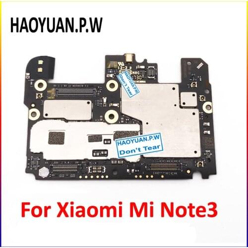 Tested Multilingual Original Work Unlock Motherboard FPC For Xiaomi Mi Note3 Note 3 Global Firmware Main Circuits Board