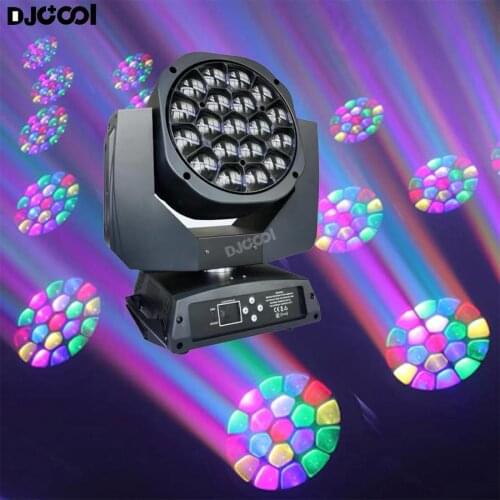 Free Duty Big Led Bee Eyes Beam Moving Head Light 19x15w Zoom Beam Light DMX Stage Light dimmer Zoom Wash Stage