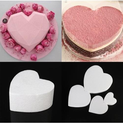 DIY Wedding Decorations Dummy Cake Foam Mould Polystyrene Styrofoam Practice Model Heart Shaped