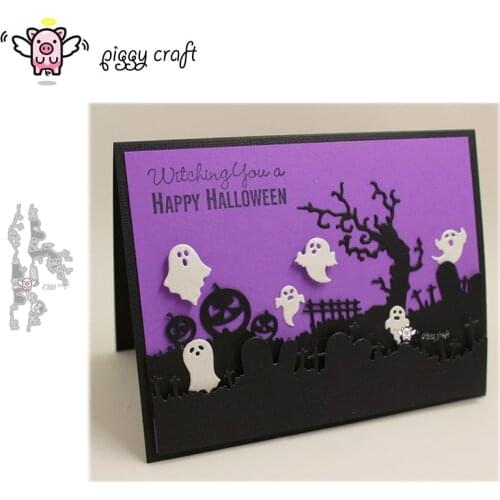 Piggy Craft metal cutting dies cut die mold Halloween side decoration Scrapbook paper craft knife mould blade punch stencils