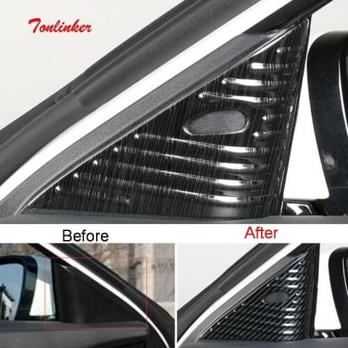 Tonlinker Interior Car Door Tweeter Speaker Cover sticker for Nissan ALTIMA 2019 Car Styling 2 PCS Stainless steel Cover sticker