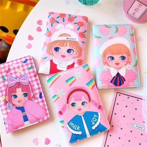Wow! Its really cute!Four Styles of Cute Girl Passport Covers High quality Soft PU Leather Travel Passport holder 4 card holder