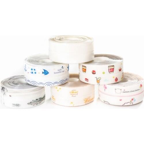 38mm*3.2M Kitchen Sink Waterproof Sticker Anti-mold Bathroom Sealing Tape Stove Gap Self Adhesive Sticker Countertop Gap Strip