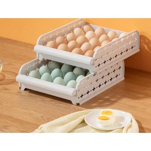Drawer Type 20 Grids Egg Storage Box PP Fresh Preservation Egg Tray for Cooking