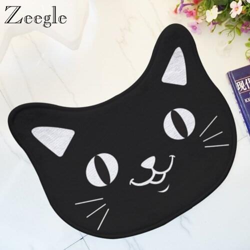 Zeegle Cartoon Cat Doormat Floor Rug Funny Home Doormat Entrance Rug Anti Slip Foot Mat Kids Room Decor Foot Mat Flannel Carpet