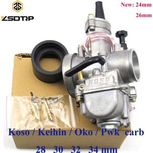 ZSDTRP Motorcycle For keihin koso pwk carburetor Carburador 21 24 26 28 30 32 34 mm with power jet fit on racing motor
