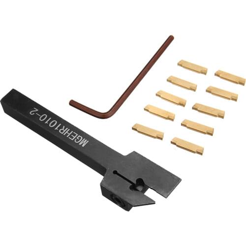 1pc MGEHR1010-2 Turning Tool Holder Boring Bar +10pcs MGMN200 Carbide Inserts Blades + 1pc Wrench