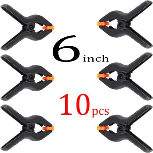 10/9/8/7/6pc 6inch Spring Clamps DIY Woodworking Tools Plastic Nylon Clamps For Woodworking Spring Clip Photo Studio Background