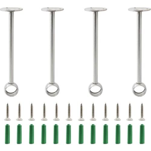 2PCS Closet Rod Holder,20CM Stainless Steel Rod Bracket Flange,Mounting Bracket Hardware Heavy Duty Shower Curtain Pipe Support