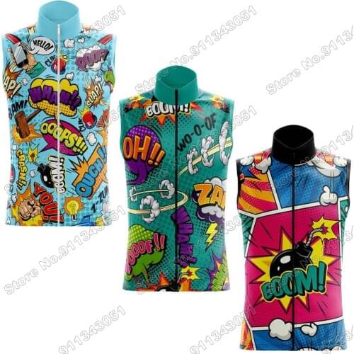 2021 Explosive Comics Cycling Vest Windproof Lightweight Wind Vest Road Sleeveless Cycling Jersey windstopper Maillot Chaleco