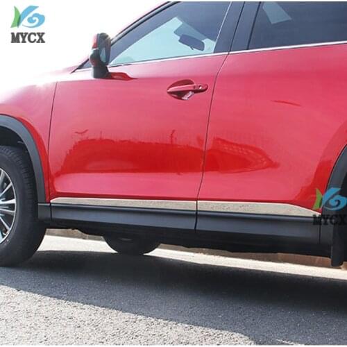 4PCS Chrome Molding Door Body Strips For Mazda CX-5 CX5 CX 5 2017 2018 2019 Accessories Trim Covers Car styling