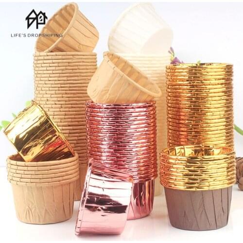 50pcs/Set Paper Cake Mold Round Shaped Muffin Cupcake wedding Baking Molds Kitchen Cooking Bakeware Maker DIY Cake Tools