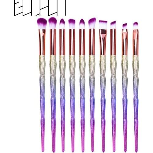 Diamond Rainbow Makeup Brushes Professional Concealer Eyelashes Eye Shadow Brush Set Soft Hair Face Eye Make Up Brushes HOT