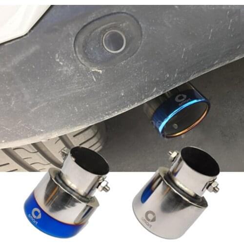 Car Vehicle Rear Round Exhaust Pipe Tail Muffler Tip Chrome Throat Exhaust System For Smart fortwo forfour 453 Car Accessories