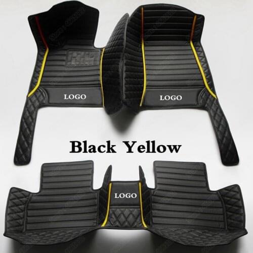 Car Floor Mats for Subaru Outback Crosstrek Impreza XV BRZ Forester Legacy TRIBECA WRX Leather Auto Carpet Foot Pad Black Yellow