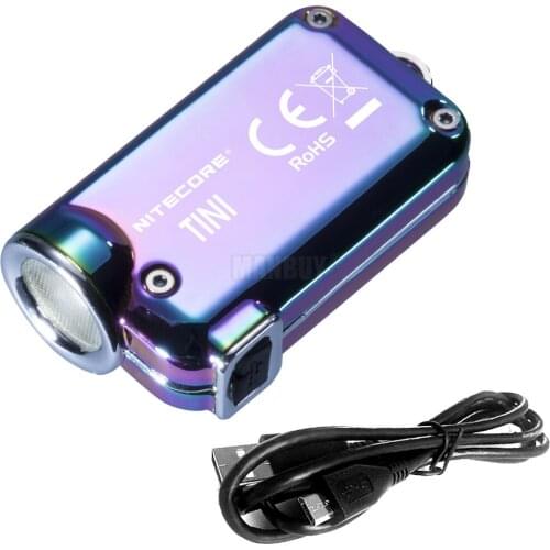 Free shipping NITECORE TINISS +USB Charge Cable Stainless Steel Light Weight Reliable EDC Keychain Light CREE XP-G2 S3 LED TORCH