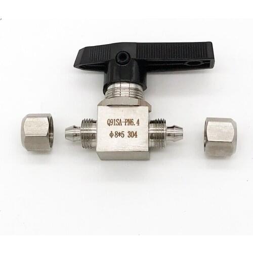 Free ship Ball valve 6 8 10 12 mm Tracheal hose PU tube stainless steel 304 high pressure Quick-twist 2 way ball valve